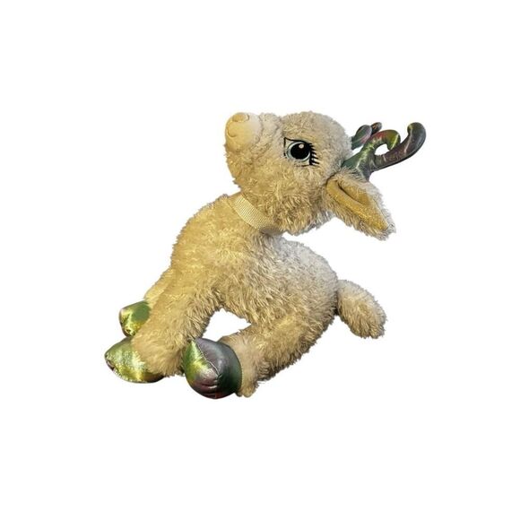 Build A Bear Glisten Reindeer Sparkling White Fur Gift Blue eyes - Picture 2 of 3